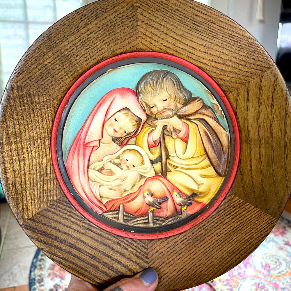 Anri Jaun Ferrandiz "Christmas" Wooden Plate 1974
